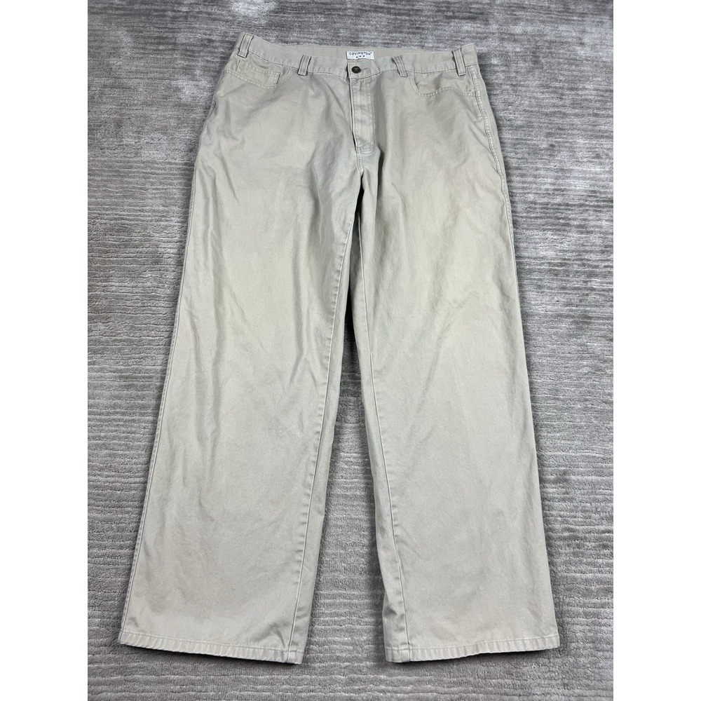 Covington Pants Mens 38x30 Beige Khaki Straight Leg Chino Cotton Casual Career